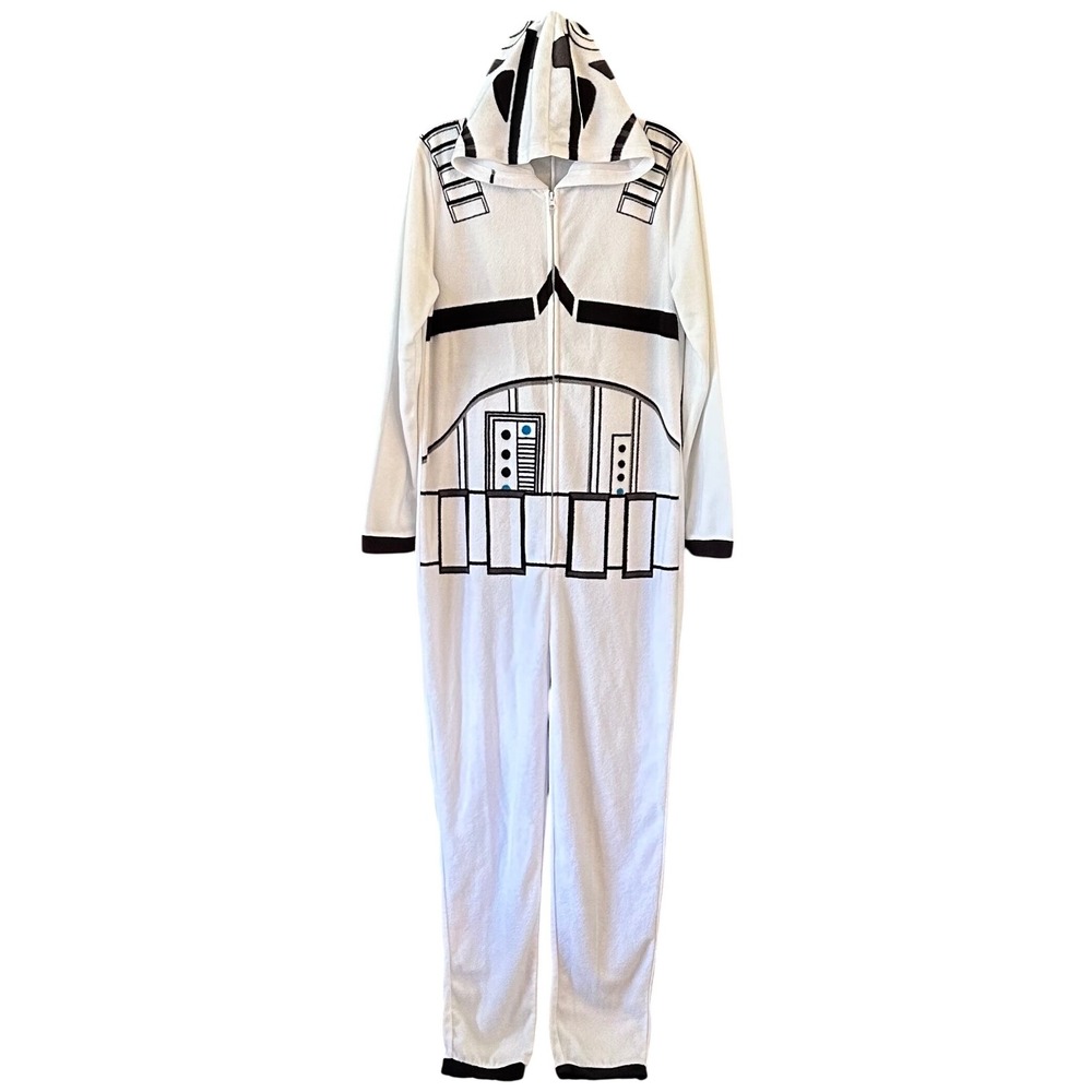 Star Wars Stormtrooper Hooded Fleece Pajamas Costume Zip-Up Bioworld 2015 S/M